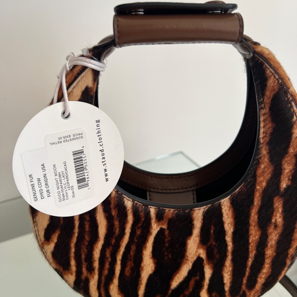 STAUD Lady Leopard Good Night Moon Top Handle Bag - Picture 15 of 15